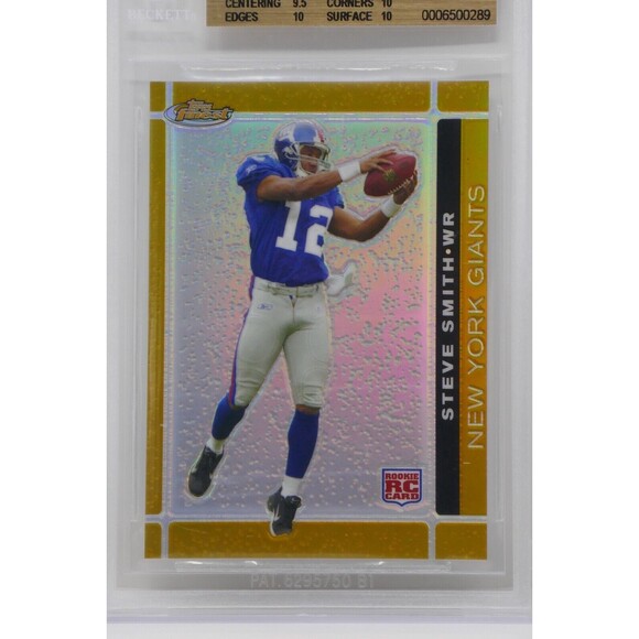 2007 Finest Gold Refractors #138 Steve Smith/50 Rookie Beckett 10 PRISTINE - Picture 2 of 6